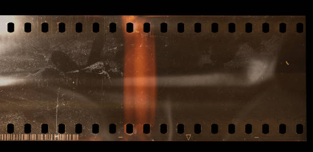 istock Start or beginning of 35mm negative film strip, first frames on white background 1278755206