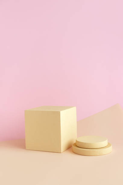 istock Abstract empty podium of geometric shape on pastel background for product. Minimal concept. 1278756007