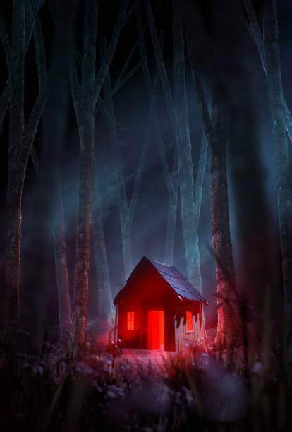 istock Spooky Cabin In The Woods At Night 1278759219