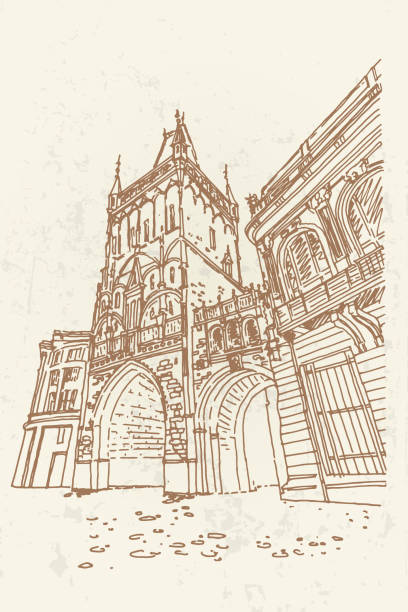 istock vector sketch of The Powder Tower, Prague, Czech Republic. 1278759284