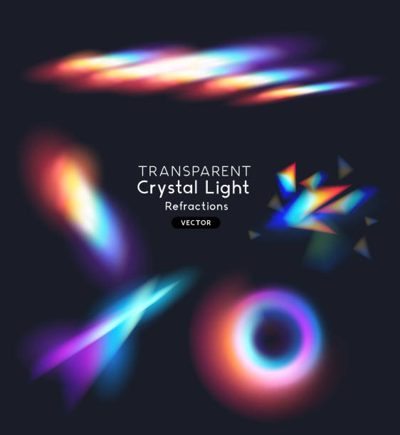 эффекты света преломления хрустал�ьной радуги - prism stock illustrations