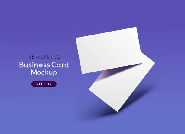 Vector illustration of Realistic Business Card Layout Design And Shadows