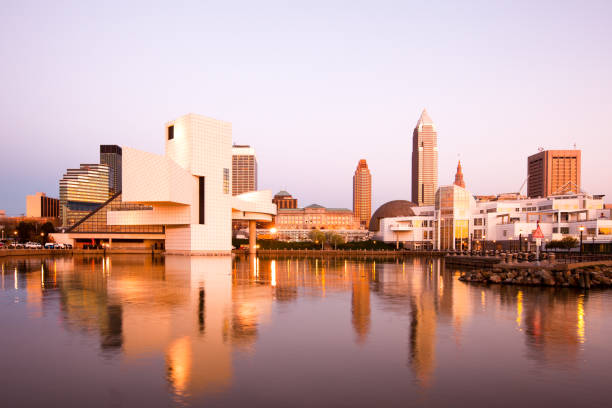 istock Skyline city downtown from the harbor, Cleveland 1278764436