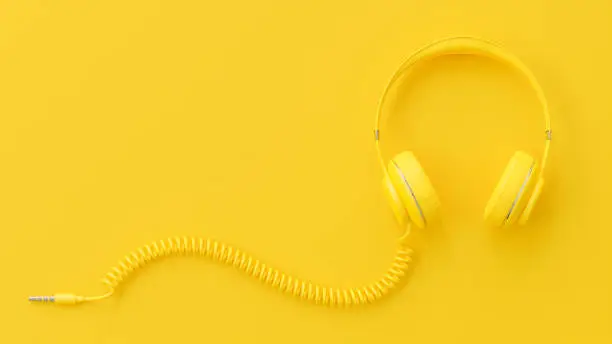 Photo of Yellow headphones.