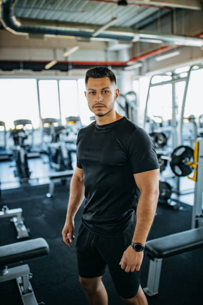 istock Wearing black shirt, at gym. 1278764947