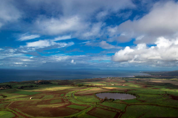 Aerial view of Kauai Hawaii stock photo