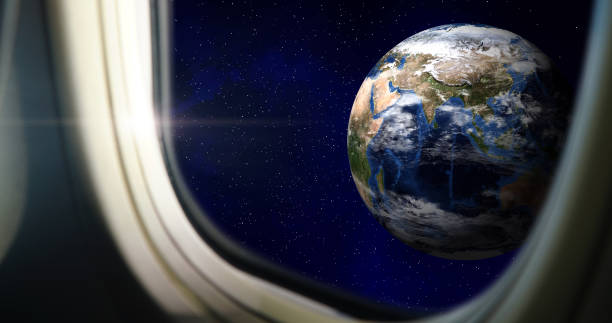 istock Space exploration travel world earth planet view in space universe with star galaxy view from spaceflight window concept of futuristic connect worldwide global network business digital transport technology 1278767256