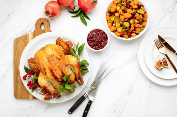 istock Roasted poultry ready to serve, top-down view 1278768099