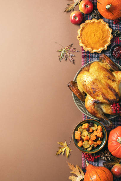 istock Thanksgiving charity dinner invitation template or mock-up with copy space for a greeting text 1278768150