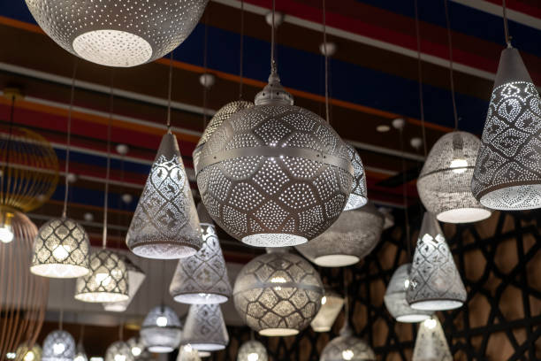 istock View of modern ceiling light. Modern hanging ceiling lamps 1278771003