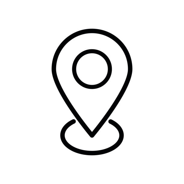 pin znajdujący się szablon logo wektora znaku ikony - flat vanishing point distant mid distance stock illustrations