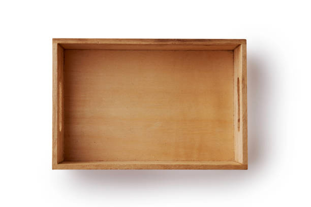 wooden crate with clipping path