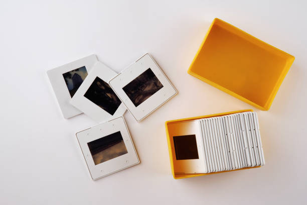 photo slides and yellow plastic box