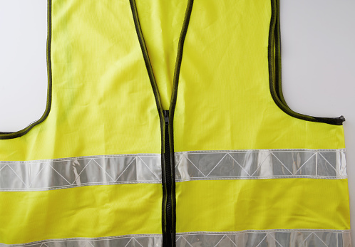 Yellow high visibility safety vest