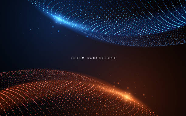 Abstract blue and orange light dots background Abstract blue and orange light dots background in vector abstract technology orange stock illustrations