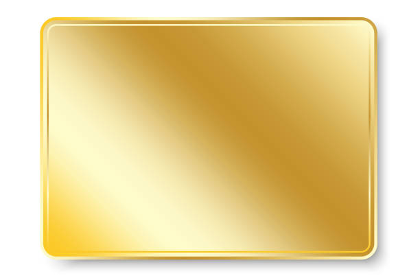 istock Gold plate. Gold metal plate. Yellow shiny texture with frame. Vector illustration. Stock image. 1278777796