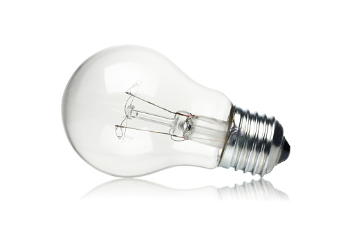 Incandescent lamp isolated on a white background.