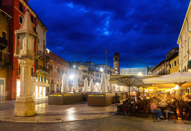 istock Illuminated Verona streets in night 1278780832