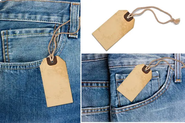 Photo of Detail from a jeans and his tag label
