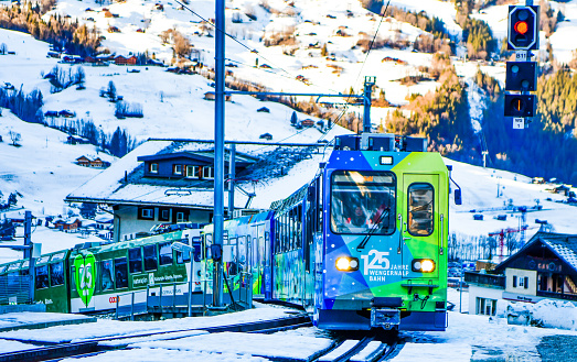 The mountain train to Jungfrau Switzerland