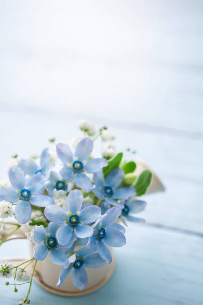 Macro shot of a bouquet with roses and hydrangea flower
