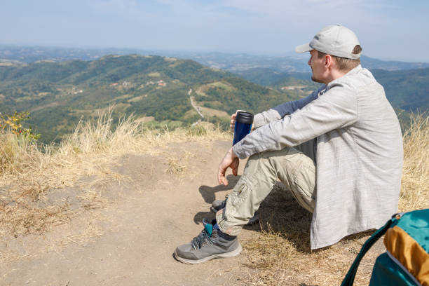 istock Hiker taking a rest stop and enjoying the view 1278788129