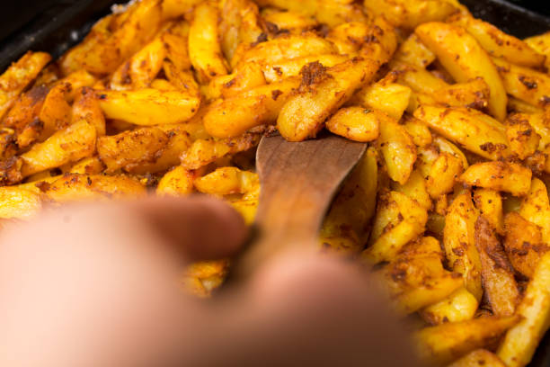 istock Baked potatoes. Fast food. Fried potatoes 1278789152