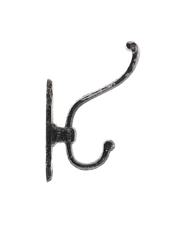 old clothes hook isolated on white background