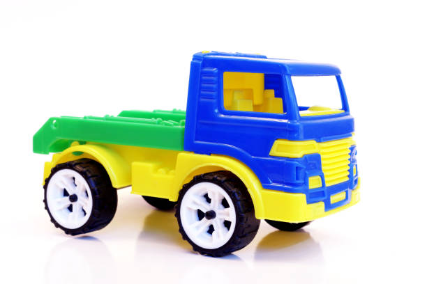 istock Toy truck isolated on white background, close-up 1278793469