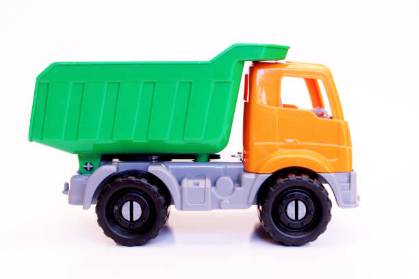 istock Toy truck isolated on white background, close-up 1278793502