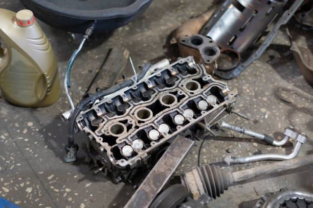 istock close up abstract car engine motor, disassembled auto detail, fix problems in service 1278793813
