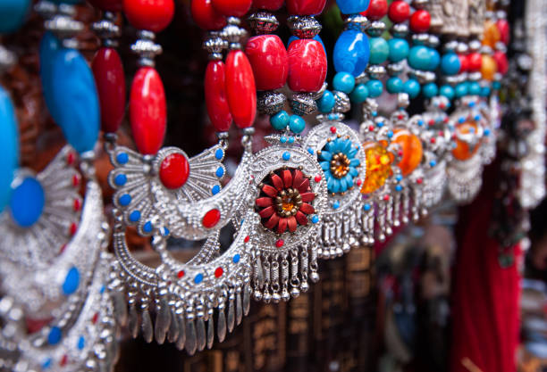 Colorful vintage style bracelets display on sale