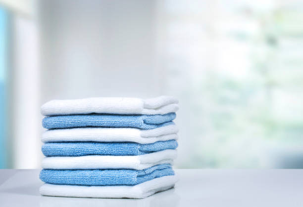 istock Stack of towels on table,household and laundry. 1278798831