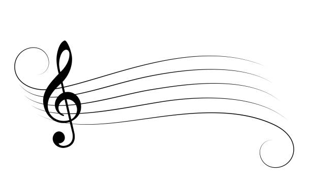 illustrations, cliparts, dessins animés et icônes de personnel de musique et dessin animé vectoriel de clef triple - treble clef musical symbol music clipping path