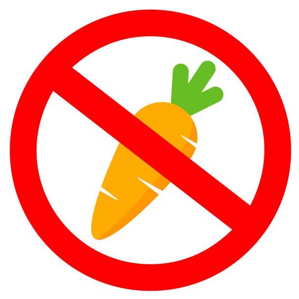 ilustrações de stock, clip art, desenhos animados e ícones de no carrots, do not feed the animals sign - desperdício alimentar