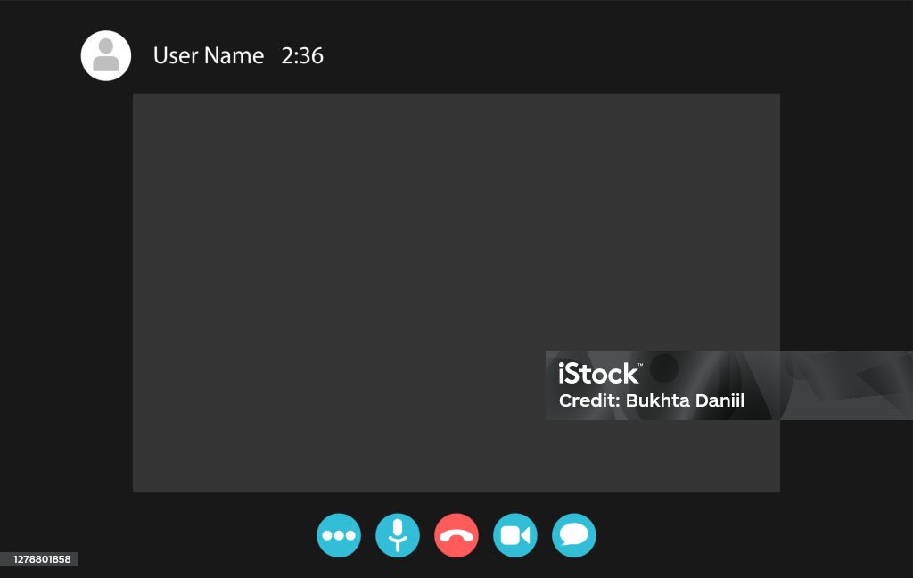Video Call Editable Video Call Screen Template Video Call Interface Vector Page Of The ...