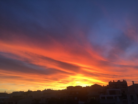 Amazing sunset in Algarve, Portugal.