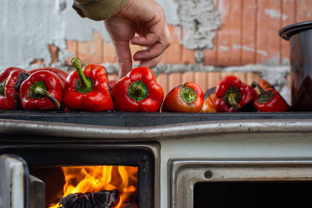 istock Old stove with paprika baking on top of it 1278803688