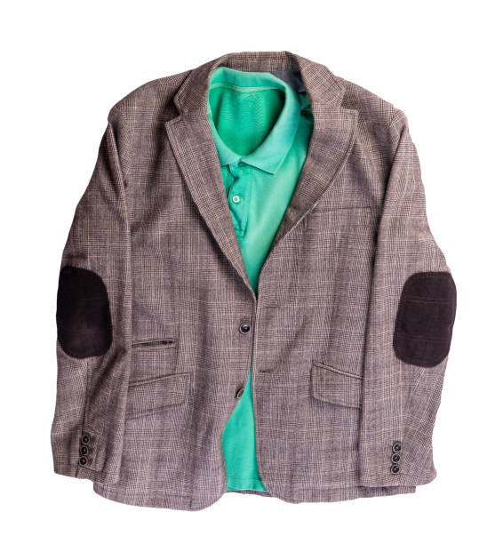 istock Jacket with buttons and a T-shirt with a collar and buttons isolated on a white background. 1278805441