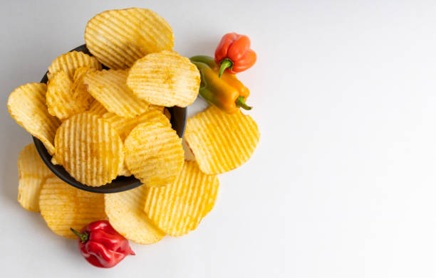istock Homemade chips with hot peppers . 1278806801