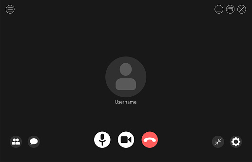 Video Call Panel Video Call Screen Template With Buttons Video Call Interface Vector ...
