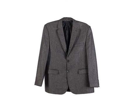 gray blazer from suit isolated on white background