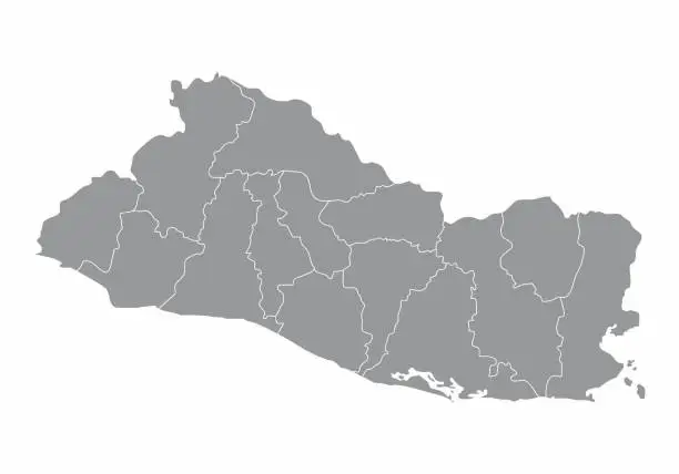 Vector illustration of El Salvador departments map