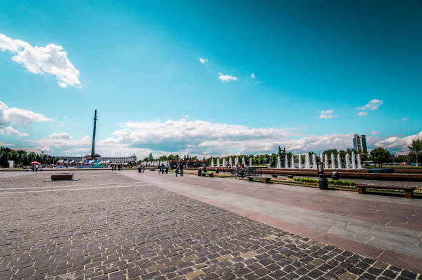 Fountain and Victory monument-  the  most  high in Russia -141.8 m