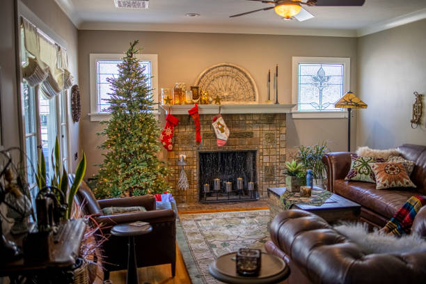 Christmas Decorations in Craftsman Bungalow House
