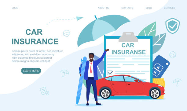 ilustrações de stock, clip art, desenhos animados e ícones de car insurance concept - insurance car insurance agent auto accidents