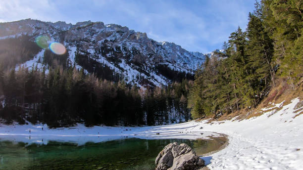 istock Green Lake - Soft reflection on a calm lake's water in winter 1278821329