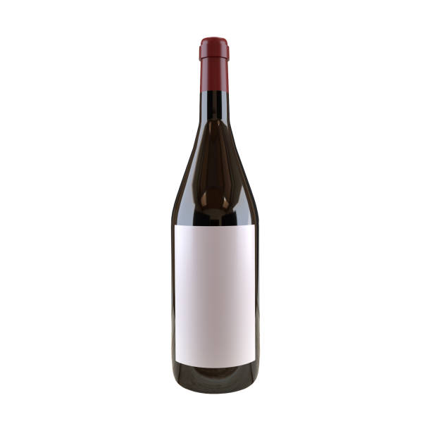 wine bottle isolated on the white background mock up label - garrafa de tinto imagens e fotografias de stock