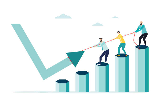 Economic V shape recovery after COVID-19 coronavirus accident, businessman, professional analysis of the world economy, Vector Economic V shape recovery after COVID-19 coronavirus accident, businessman, professional analysis of the world economy, Vector illustration quotes about winning stock illustrations