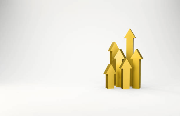istock Golden Success Arrow is Moving Up. Success Concept 1278824973